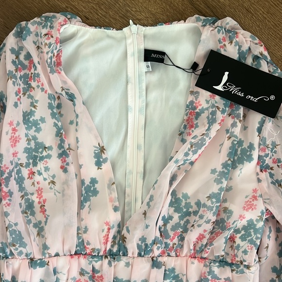 NWT!! Miss Ord Pink Floral Dress - Picture 2 of 4